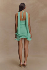 Caprice Halter Knit Mini Dress - Lagoon