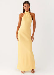 Keena Scarf Maxi Dress - Lemon