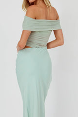 Lorely Off-Shoulder Midi Dress Sage