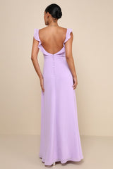 Dreamy Admiration Lilac Ruffled Maxi Dress