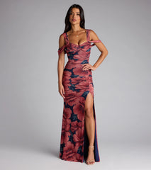 Layla Floral Cold Shoulder Mermaid Formal Dress