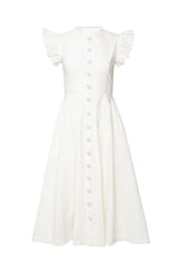Nelly Dress in White Denim