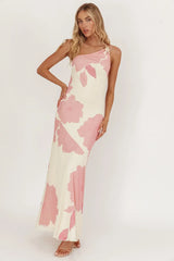 We Belong Together One-Shoulder Maxi Dress Floral Pink