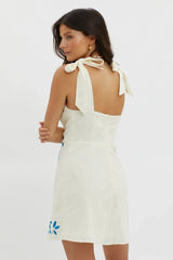 Mykonos Morning Tied Shoulder Mini Dress Beige