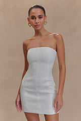 Maci Crepe Mini Dress - White
