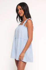 Elena Mini Dress - Light Blue