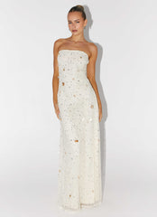 Orelli Shell Sequin Knit Maxi Dress - Ivory