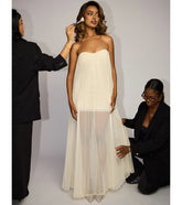 Briley Tulle Pleated A-Line Formal Dress
