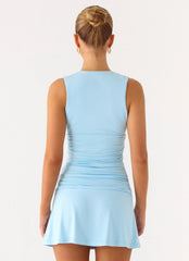 Cherry Sky Mini Dress - Blue