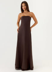 Kayleigh Strapless Maxi Dress - Chocolate Torte