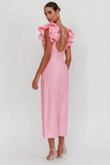 Sunday Dreams Ruffle Strap Maxi Dress Pink