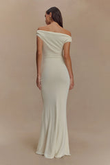 Kinsley Slinky Maxi Dress With Hardware - Ivory