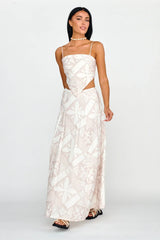 Sought After Tie Back Top Print Latte