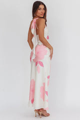 Carmel One-Shoulder Sash Maxi Dress Floral Butter