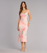 Grace In Motion Floral Open Back Midi Dress
