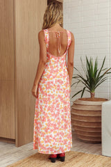 Made For You Scoop Back Maxi Dress Floral Pink