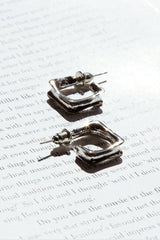 Maddox Small Square Hoop Earrings Silver
