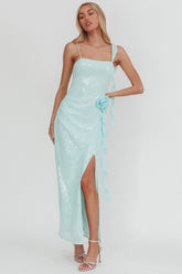 She Glows Cami Strap Sequin Maxi Dress Mint