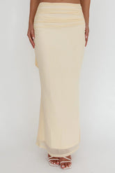 All The Lights Ruched Midi Skirt Cream
