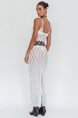 Take It Slow Lace Sequin Maxi Dress White