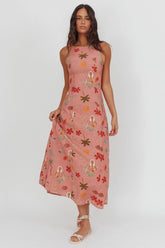No Ordinary Girl Tied Back Maxi Dress Mermaid Blush