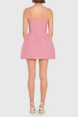 Bethany Skort Romper in Gingham