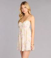 Plans In Bloom Floral Chiffon Babydoll Dress