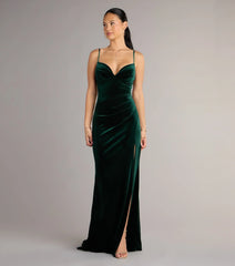 Ariel Velvet Slit Mermaid Formal Dress