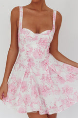 Get My Attention Off-Shoulder Mini Dress Floral Pink