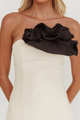 Lonnie Neckline Decoration Maxi Dress Cream
