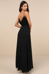 Notorious Poise Black Sleeveless Cowl Neck Maxi Dress