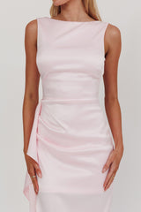 Kamillia Boat Neck Split Maxi Dress Ice Pink