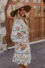 French Garden Floral Mini Dress