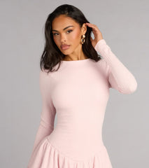 Sweet Plans Ahead Long Sleeve Skater Dress