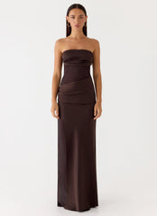 Champagne Skies Maxi Dress - Chocolate