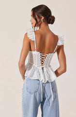 Baylin Eyelet Peplum Corset Top