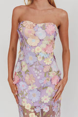 Euphoria Dream Embellished Mesh Maxi Dress Lilac