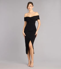 Karol Off-The-Shoulder Midi Formal Dress