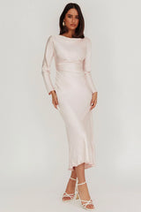 Loveland Cowl Back Midi Dress Baby Pink