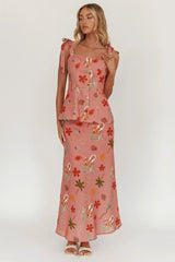 Drop Of Sunshine Tied Shoulder Top Mermaid Pink