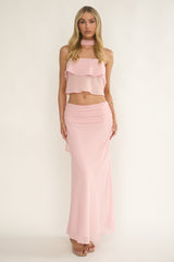 Serrita Tiered Ruffle Cami Top Blush