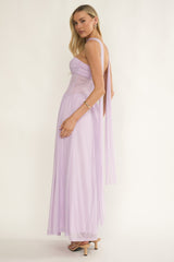 Annita Sheer Waist Maxi Dress Lilac