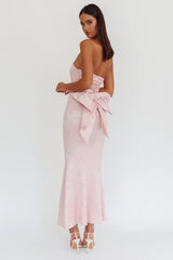Melty Kisses Bow Back Maxi Dress Pink
