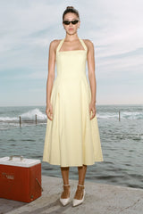 Juana Halter Midi Dress - Lemon