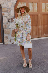 French Garden Floral Mini Dress