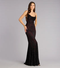 Ellianna Lace Cowl Neck Mermaid Dress