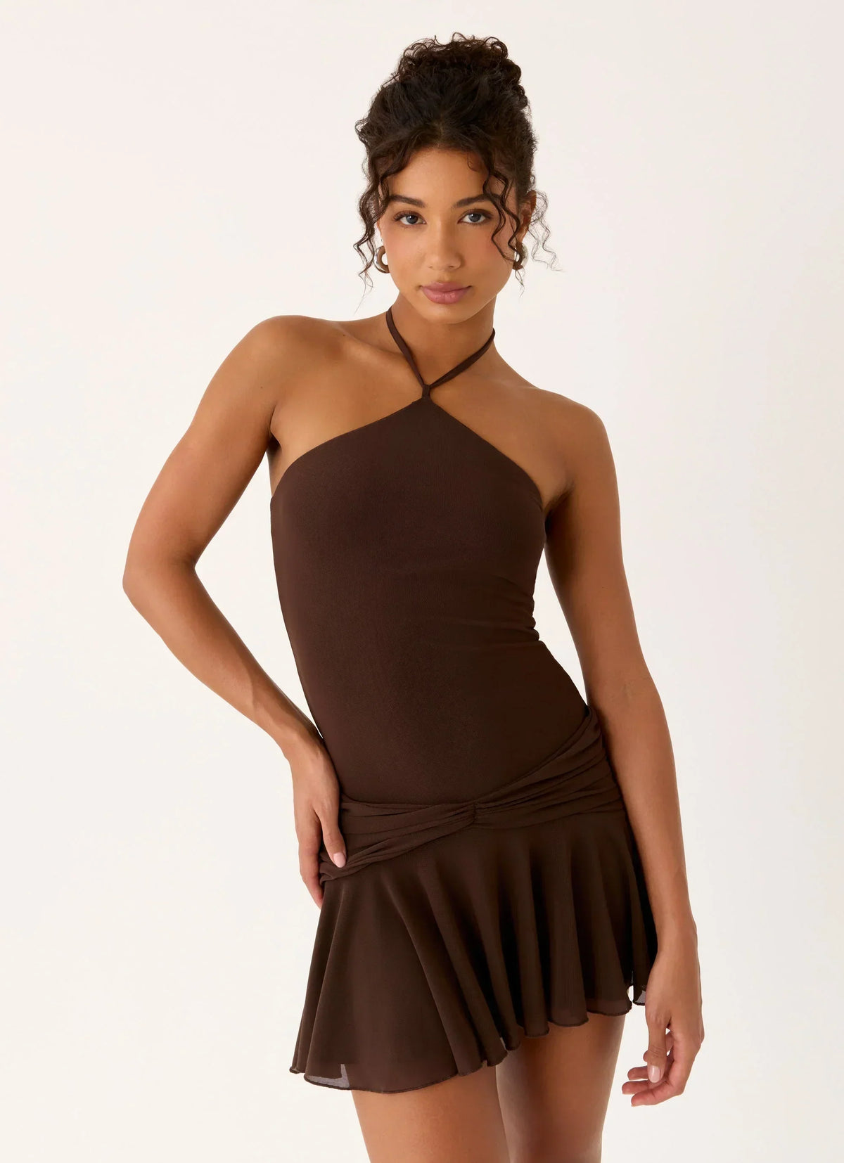 Elektra Mini Dress - Chocolate