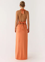 Ilaria Halter Maxi Dress - Apricot