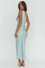 Robertah One-Shoulder Bow Maxi Dress Sage