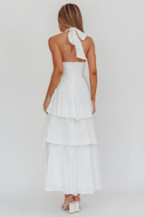 Shaya Tiered Ruffle Maxi Dress White